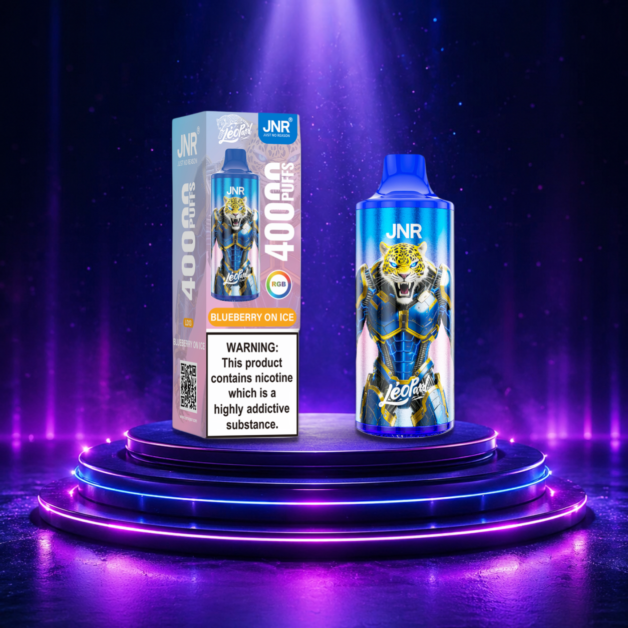 Vape descartável JNR Leopard - 40K — banana gelada, 40 000 puffs