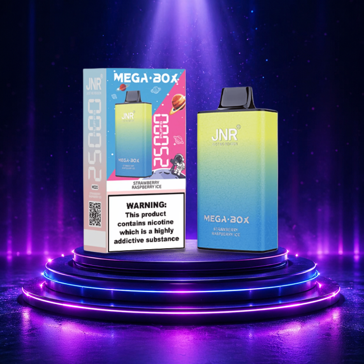 Vape descartável JNR Mega Box - 25K — cereja e frutos vermelhos, 25 000 puffs