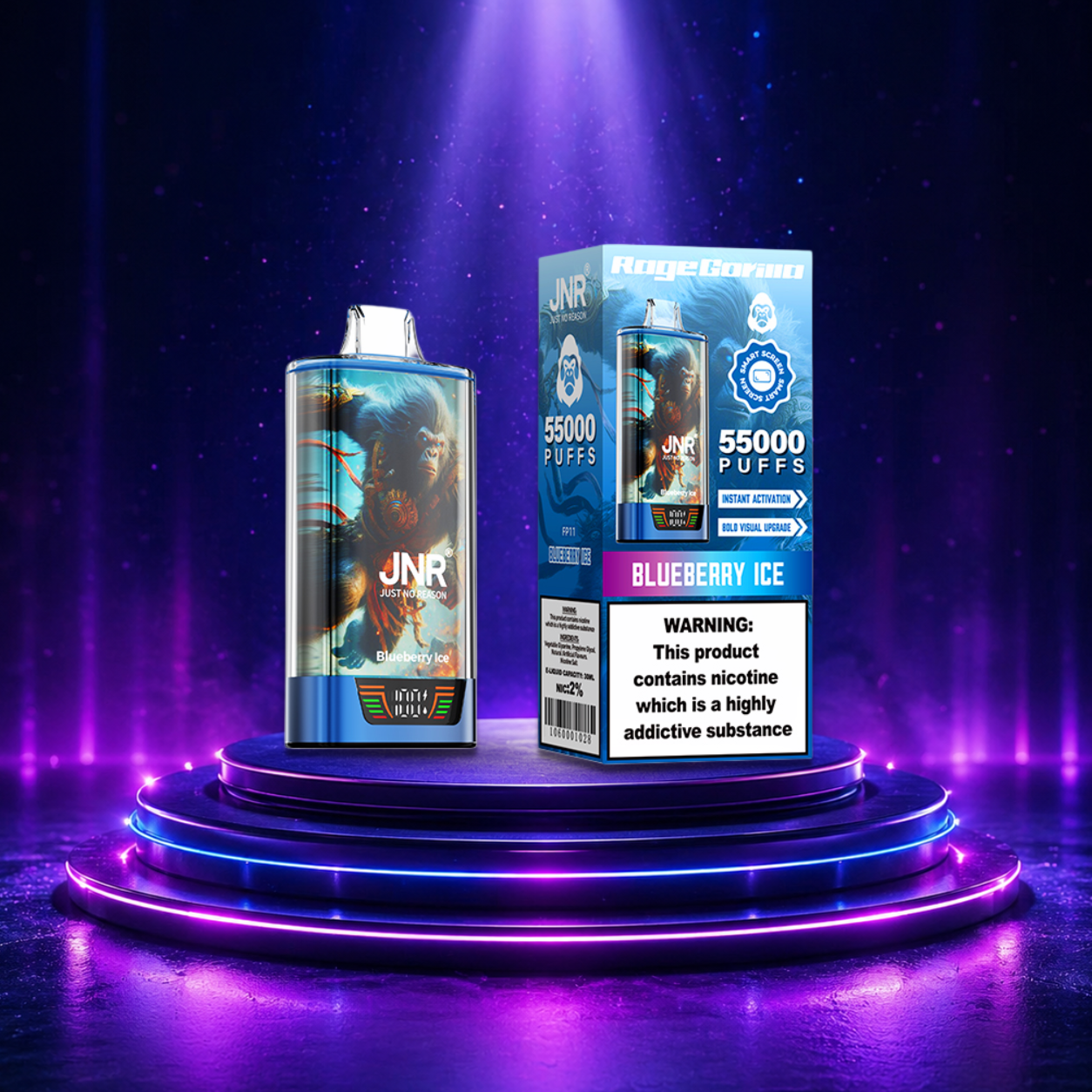 Vape descartável JNR RageGorilla - 55K — melancia gelada, 55 000 puffs